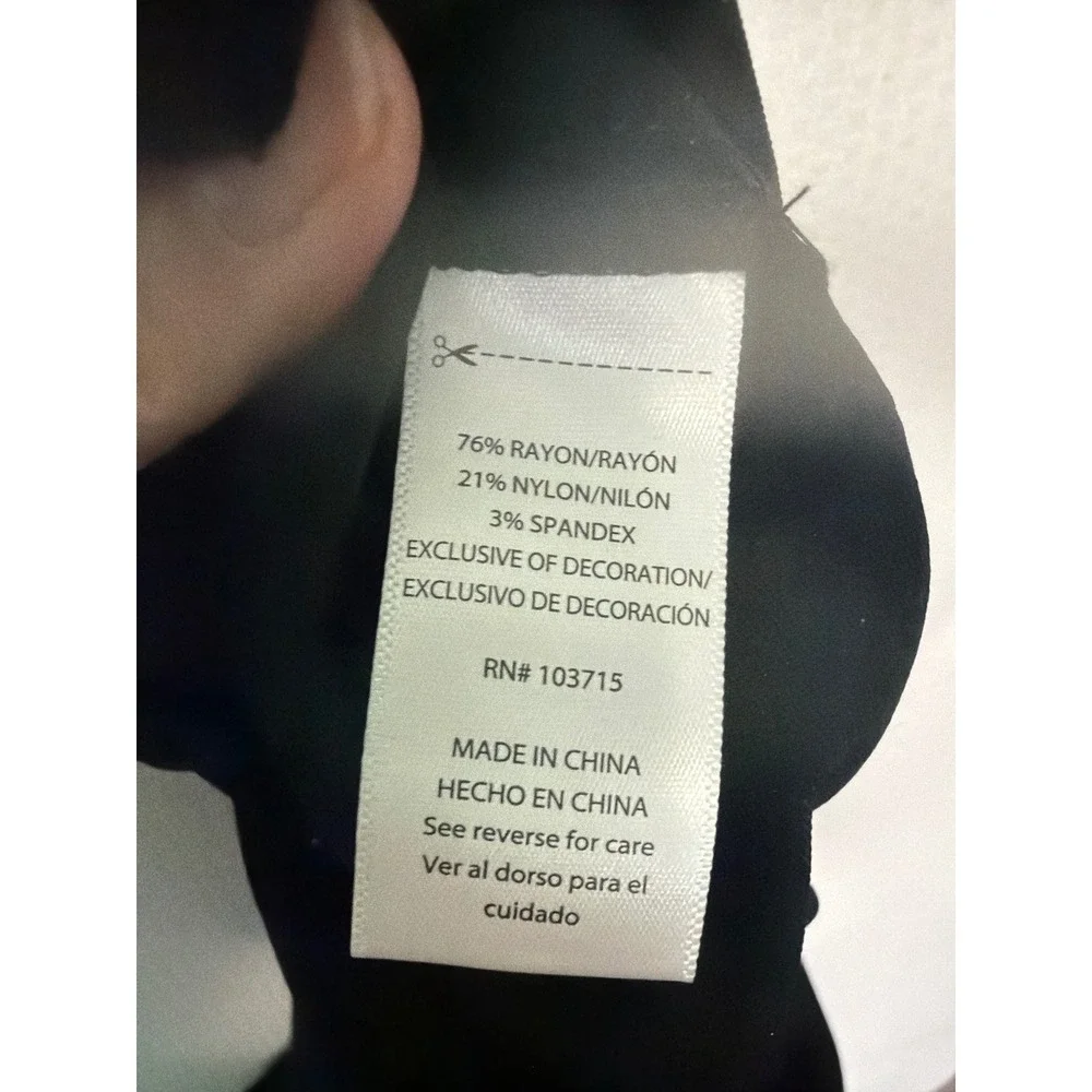 Zac & Rachel Black Slim Ankle Pants Rhinestone Bow Hem Size 14 NWT